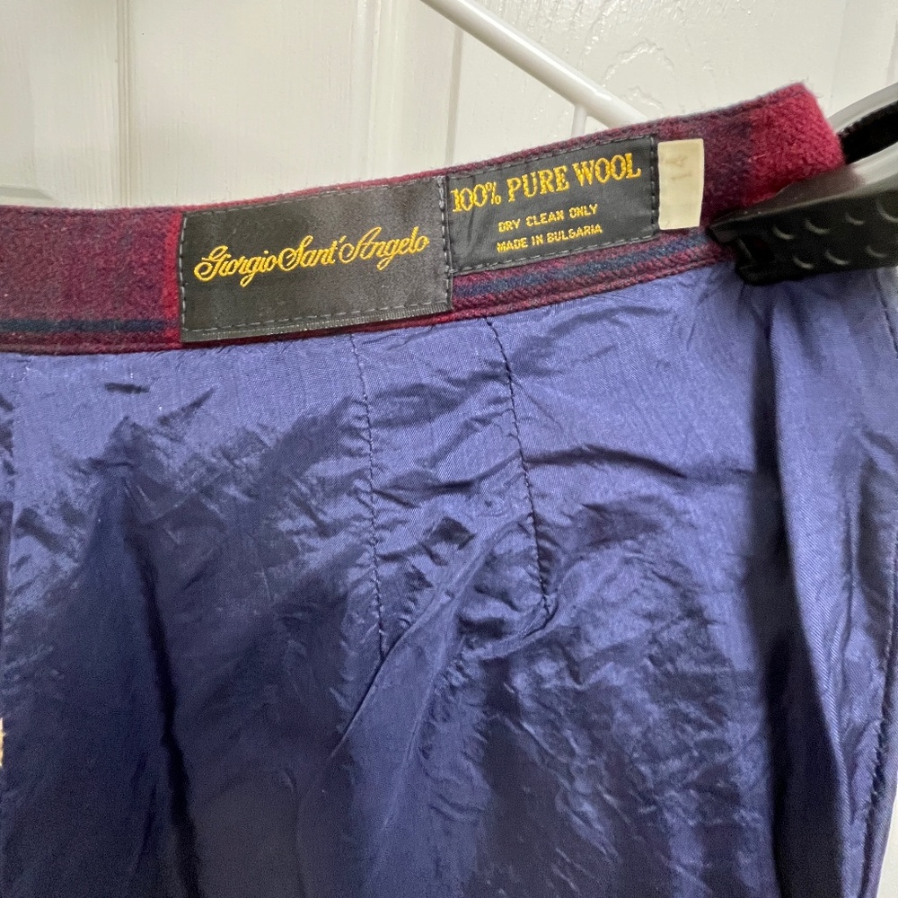 VTG Giorgio Sant' Angelo Wool Plaid Lined 14 x 27.5L - Picture 9 of 16